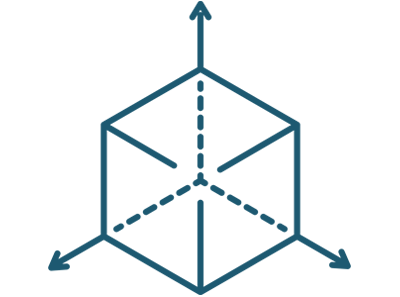 icono de imagen virtual 3d en azul